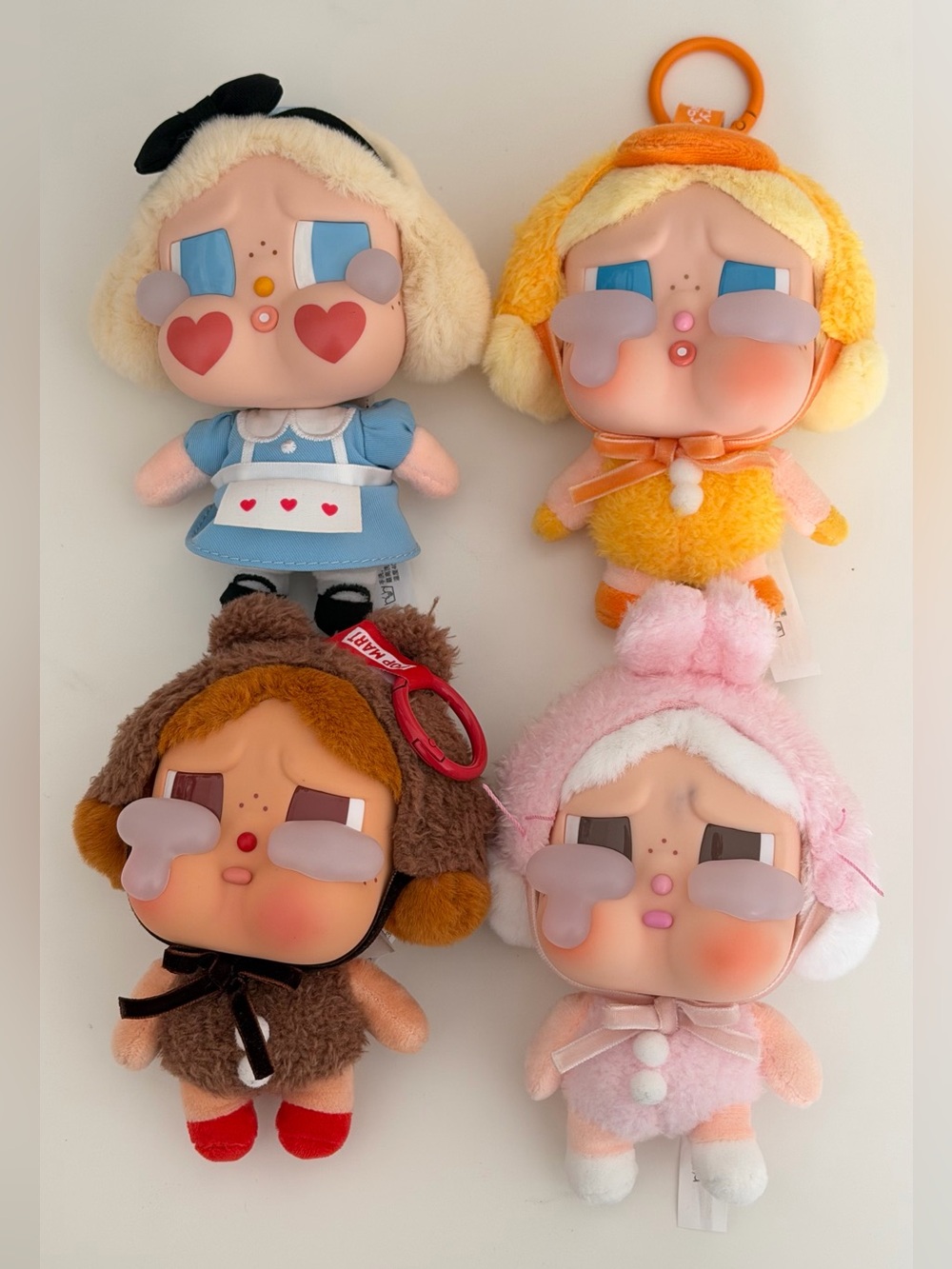 POP MART CRYBABY Crying Again Series plush bag charms Set of 4